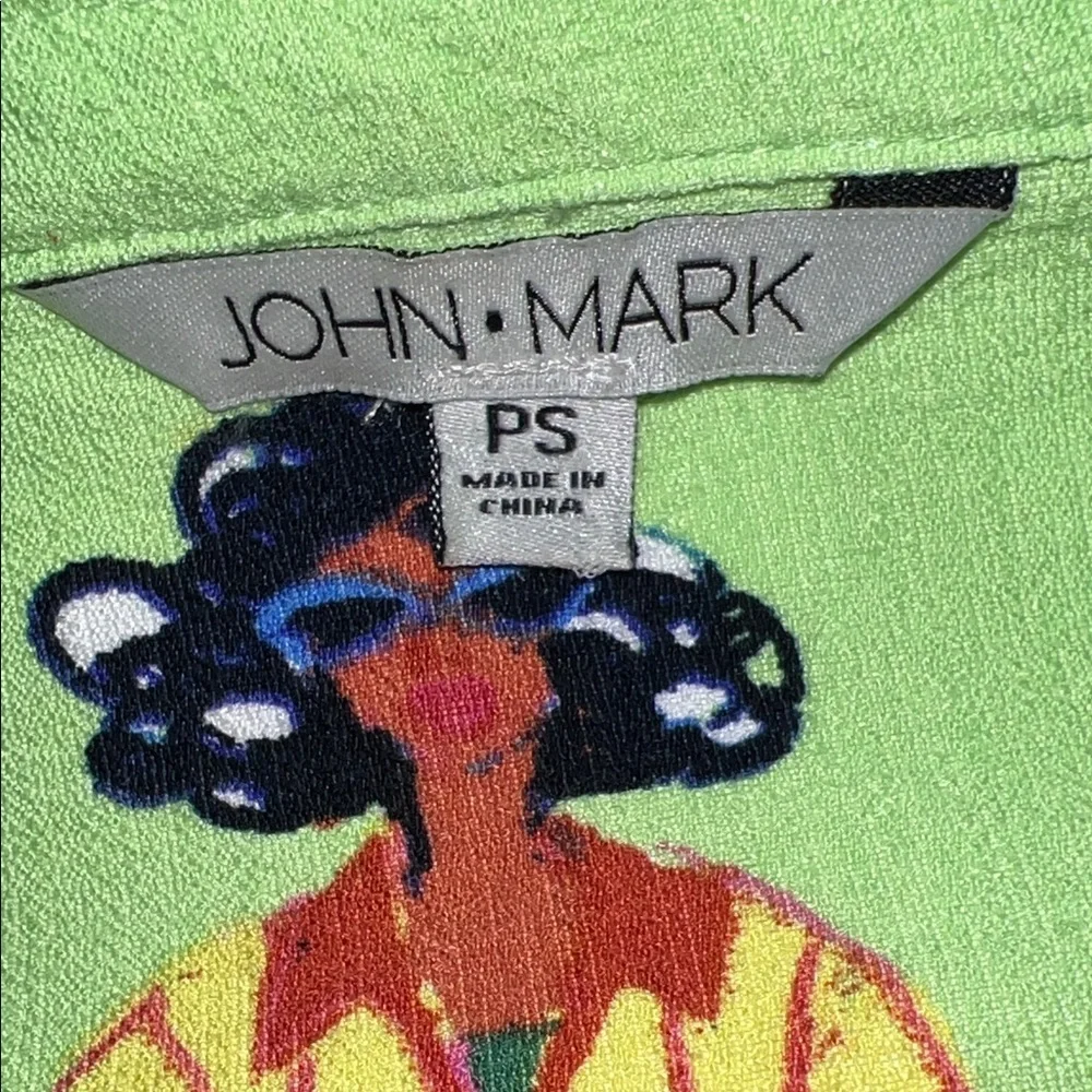 John Mark Green Button Down Shirt with Colorful Dog Print PS